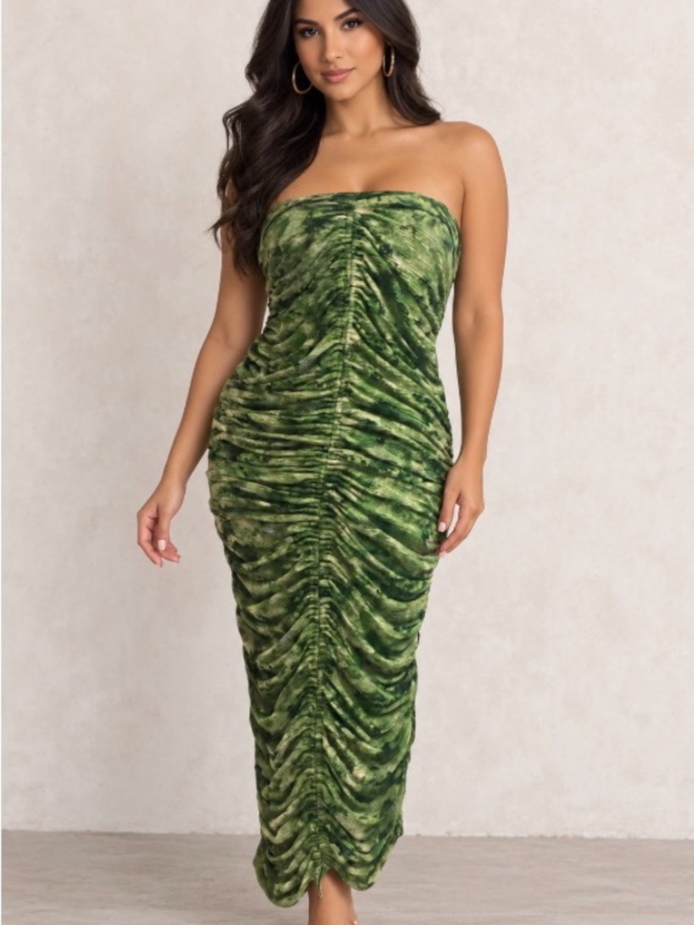 AKIRA  Fields of Green Mesh Midi Dress from  XL NWT